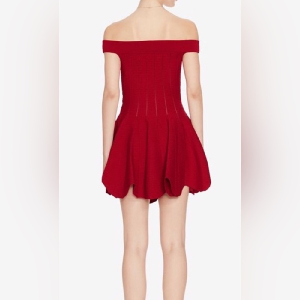 WINTER SALE! Cute & Flirty Jonathan Simkhai Off Shoulder Pointelle Red Dress XS - Picture 2 of 15